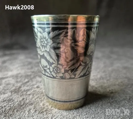 Сребърна сребро с позлата и ниело руска кавказкa чаша , снимка 9 - Други ценни предмети - 47599500