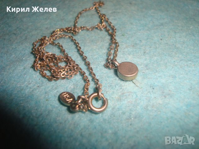 ПОСРЕБРЕНО НЕЖНО КОЛИЕ с ФАСЕТИРАН ЗЕЛЕН АХАТ МАРКИРОВКИ САЩ МАРКОВ АРТ МЕДАЛЬОН 72511, снимка 9 - Колиета, медальони, синджири - 35352985