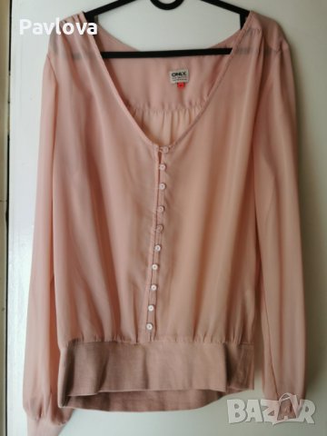 продавам М номер  риза  блуза  пудра цвят, снимка 1 - Ризи - 38113976