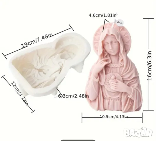 Молд Богородица 3 голяма 16 см, снимка 2 - Форми - 47849958
