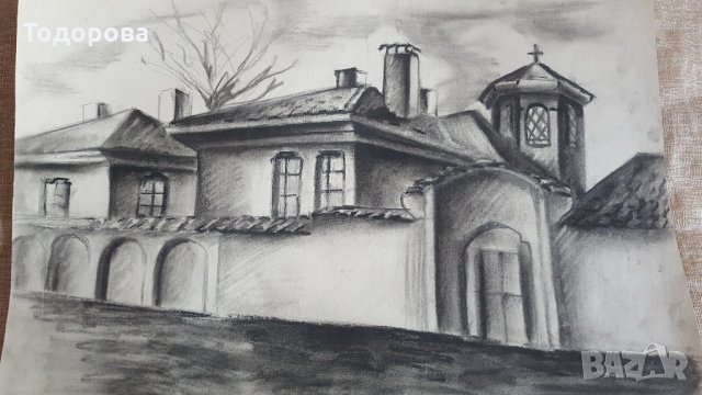 Лот от четири графики на стар художник , снимка 2 - Антикварни и старинни предмети - 26625947