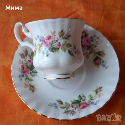 Двойни порцеланови сетове с цветя, снимка 4 - Чаши - 50112952