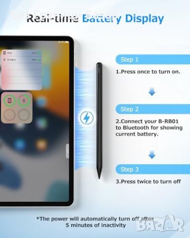 Нов Безжичен Стилус за iPad USB-C Зареждане, Блутут, снимка 6 - Друга електроника - 43557477