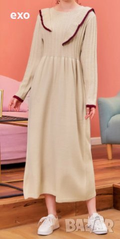 Макси рокля, Стилна рокля есен зимa, Топла рокля, Ефектна рокля