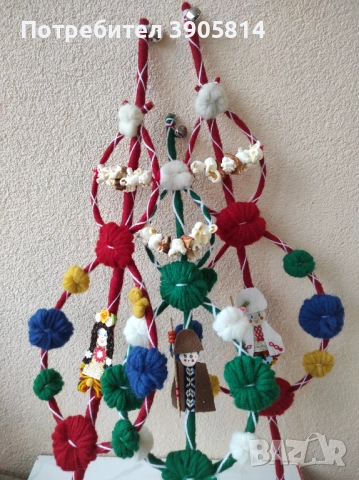 Сурвачки от дрян, украсени с вълна, пуканки и ошаф, звънчета., снимка 2 - Други - 52858772