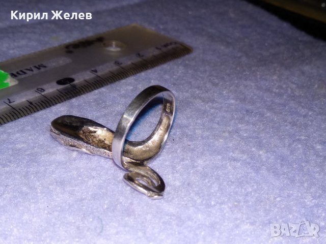 ЗМИЕВИДЕН СРЕБЪРЕН ФИГУРАЛЕН РЯДЪК АРТ ПРЪСТЕН СРЕБРО 925 с БЯЛА ПОЗЛАТА ФЕШЪН БИЖУ 35018, снимка 15 - Пръстени - 39507736