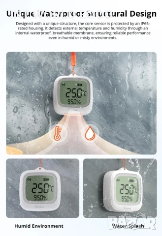 SONOFF SNZB-02WD IP65 Zigbee LCD Смарт Сензор за Температура и Влажносттър, снимка 1