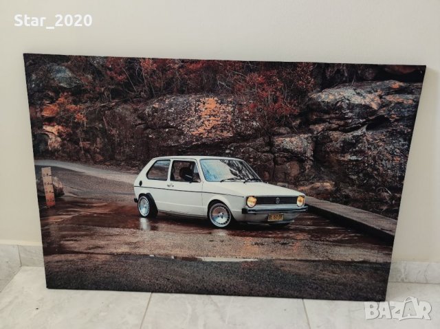 Светеща картина с LED осветление - VW Golf MK1 GTI , снимка 1 - Картини - 38761991