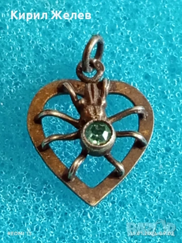 Винтидж сребърен медальон Love Bug Любовно буболече с Топаз много красив стилен дизайн 52579, снимка 4 - Колиета, медальони, синджири - 53059877