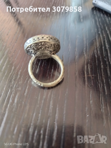 Пръстен с гема на карнеол, снимка 2 - Пръстени - 52810388