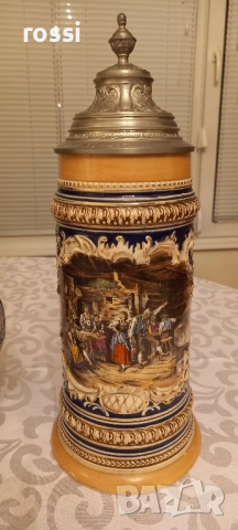 Vintage. Нови! Великолепна кана 1,5 л. със знаменити личности и Рисувана халба 1 л., снимка 6 - Колекции - 27627296