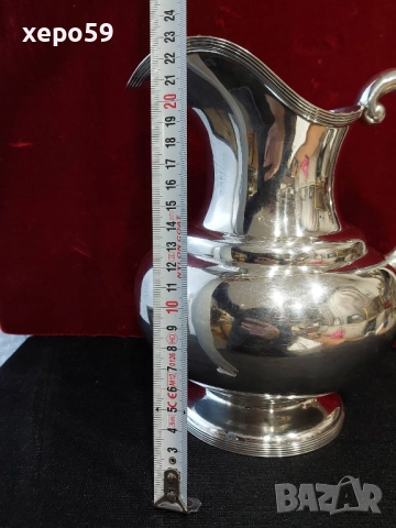 Сребърна кана за вода или вино,сребро 925,вместимост 1800 мл.Отлично състояние. , снимка 12 - Сервизи - 52776255