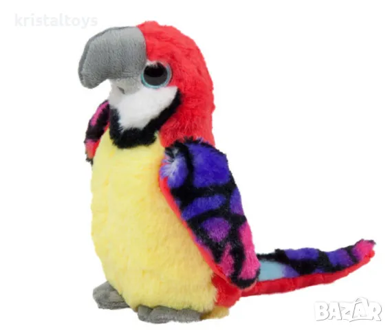 Папагал шарен, детска плюшена играчка 