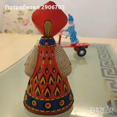 Стара механична ламаринена играчка с ключ работеща, снимка 12 - Колекции - 48144356