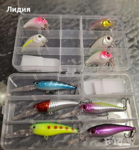Комплект воблери за спининг – различни модели и цветове + кутии