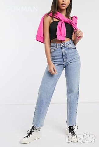 -20% СВЕТЛОСИНИ дънки с висока талия