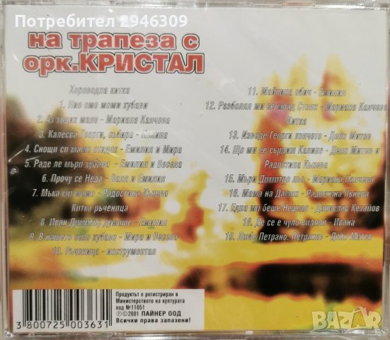 На трапеза с орк. Кристал(2001), снимка 2 - CD дискове - 44034504