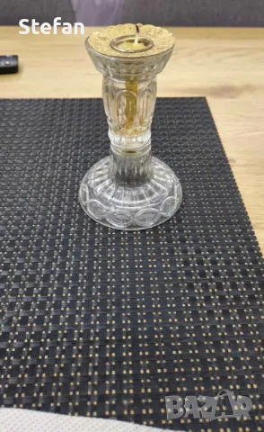 Свещник от гравиран кристал