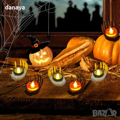 5221 Мини електронна светеща ръка със свещ Halloween декорация, снимка 6 - Декорация за дома - 47445098
