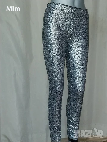 Н&М 36 Сребрист клин с пайети , снимка 2 - Клинове - 50453127