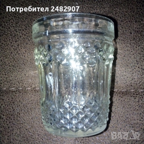 Стара стъклена чашка, снимка 3 - Антикварни и старинни предмети - 51933510