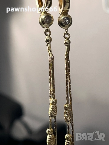 Златни обеци 14 карата, снимка 4 - Обеци - 51803817