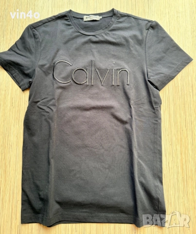 черна тениска Calvin, снимка 3 - Тениски - 51756146