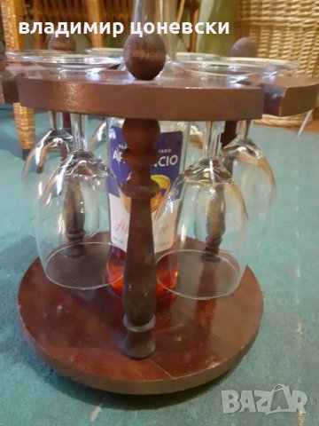 Барче,поставка за бутилка вино и чаши, снимка 4 - Други стоки за дома - 48941339