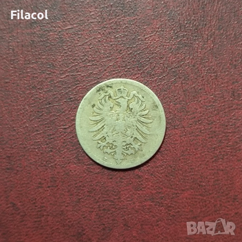 Германия Империя 10 пфенига 1876 година МД "E" - Дрезден, снимка 2 - Нумизматика и бонистика - 52920072