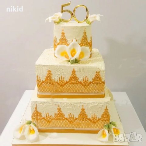 Д6 висулки паяжина дантела борд силиконов молд форма за украса торта с фондан шоколад гъмпейст, снимка 8 - Форми - 18734999