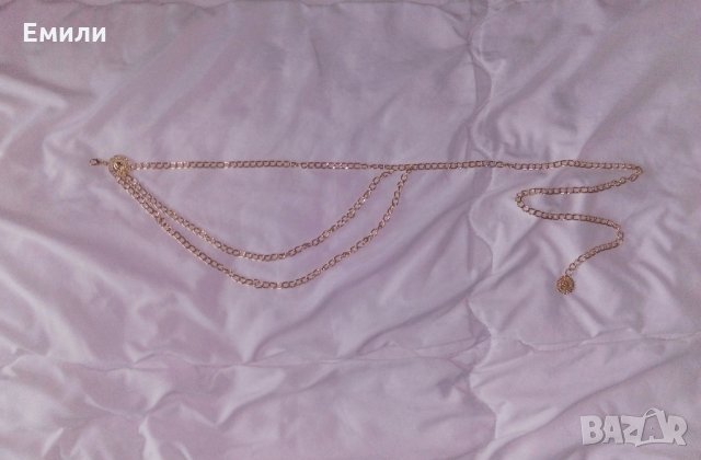 Колан тип верижка с кръгли елементи в златист цвят, снимка 2 - Колани - 34744715