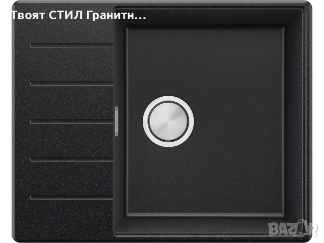 Черна кухненска гранитна мивка Копенхаген 50 Top 620х500, снимка 10 - Мивки - 51299485