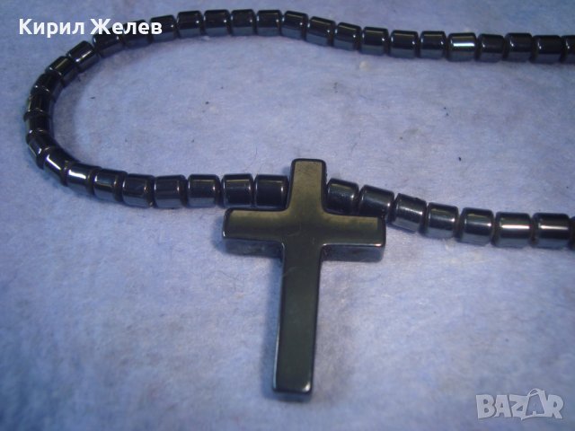 МОДНО АРТ КОЛИЕ КРЪСТЧЕ МЕДАЛЬОН от ХЕМАТИТ - ХЕНД МЕЙД ИЗРАБОТКА 27517, снимка 10 - Колиета, медальони, синджири - 36902411