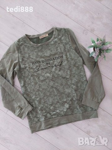 Разпродажба Нова зелена блузка дълъг ръкав, снимка 1 - Блузи с дълъг ръкав и пуловери - 40323432
