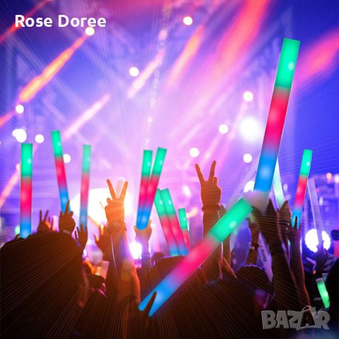 Цветен RGB LED светещ стик от пяна, парти стик, снимка 1