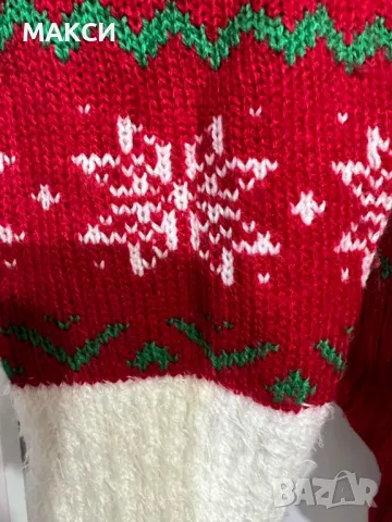 Разкошна еластична топла Коледна блуза с богата декорация и еднорог – 100 % акрил, снимка 3 - Блузи с дълъг ръкав и пуловери - 48225997