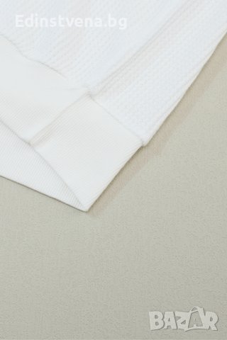 Дамска блуза в бяло с ефектно деколте и бродирани ръкави, снимка 12 - Блузи с дълъг ръкав и пуловери - 43118094