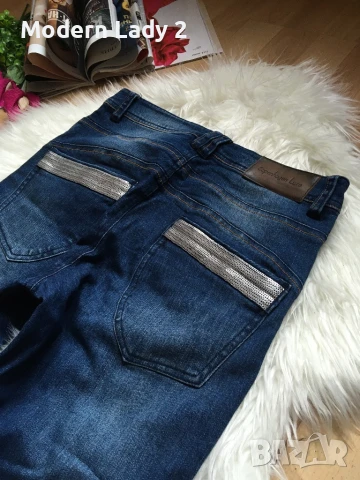 Дънки с пайети, снимка 3 - Дънки - 50918691