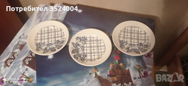 3 нови десертни ръчно рисувани чинии