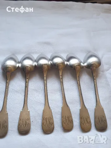 Комплект посребрени лъжички, снимка 3 - Антикварни и старинни предмети - 49471008