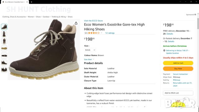 Ecco Exostrike GORE-TEX High Hiking Yak Leatker Shoes раз EUR 39 дамски боти водонепромукаеми - 626, снимка 3 - Дамски боти - 43218357