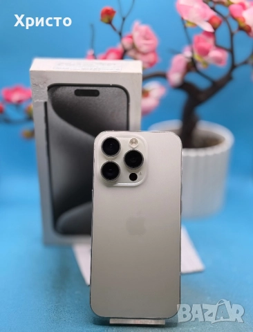 ГАРАНЦИОНЕН!!! Apple iPhone 15 Pro, 128GB, 5G, White Titanium + подарък оригинален адаптер Apple  , снимка 6 - Apple iPhone - 52844004