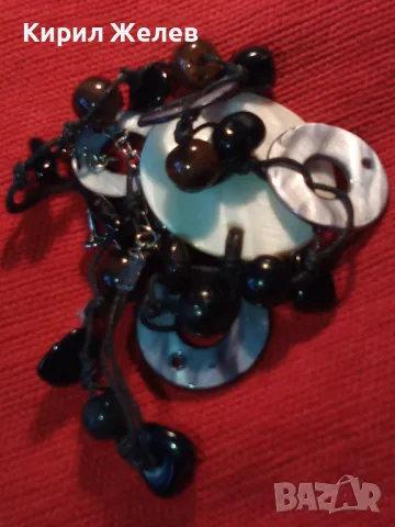 ЧУДЕСНА ФЕШЪН АРТ СТИЛ СЕДЕФЕНА ОГЪРЛИЦА с КАМЪЧЕТА ЧЕРЕН АХАТ 47314, снимка 10 - Колиета, медальони, синджири - 47210754