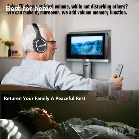 Безжични ТВ слушалки, слушалки с RF предавател,станция за зареждане, снимка 6 - Слушалки и портативни колонки - 52527189