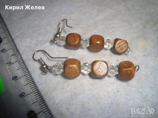 ГРЪНЧ СТИЛ ХЕНД - МЕЙД АРТ ОБЕЦИ МЕТАЛ МЪНИСТА ДЪРВО 86011, снимка 4 - Обеци - 36620379