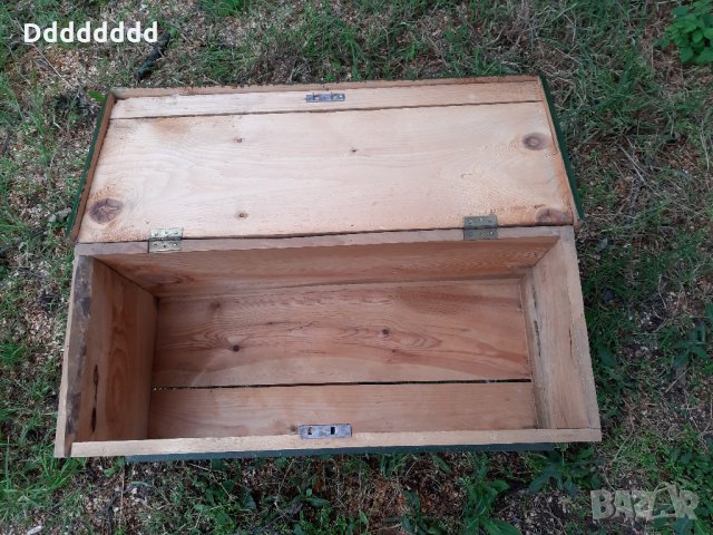 Антикварен-Стар Рисуван Дървен Родопски Сандък, снимка 6 - Декорация за дома - 28990439