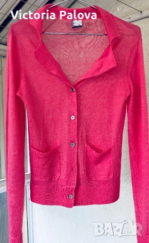 Ленена жилетка GLÜCKSFALL цвят фуксия