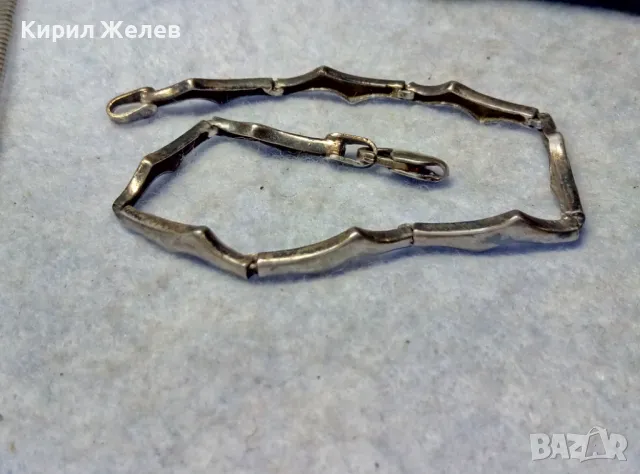 СТАРА СРЕБЪРНА ГРИВНА ПАТИНИРАНО СРЕБРО 925 РЪЧНА ВИНТИДЖ АРТ ИЗРАБОТКА 44370, снимка 8 - Гривни - 49757294