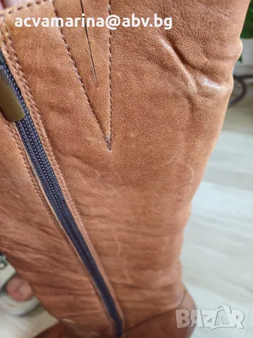 кафяви ботуши естествена кожа с топла подплата, снимка 3 - Дамски ботуши - 38423338