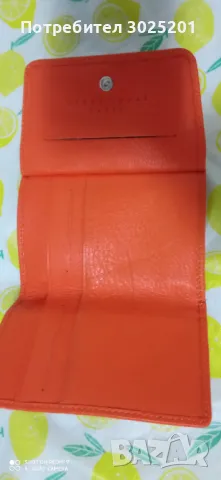 Дамски Оранже Кожен портфейл Естествена Кожа